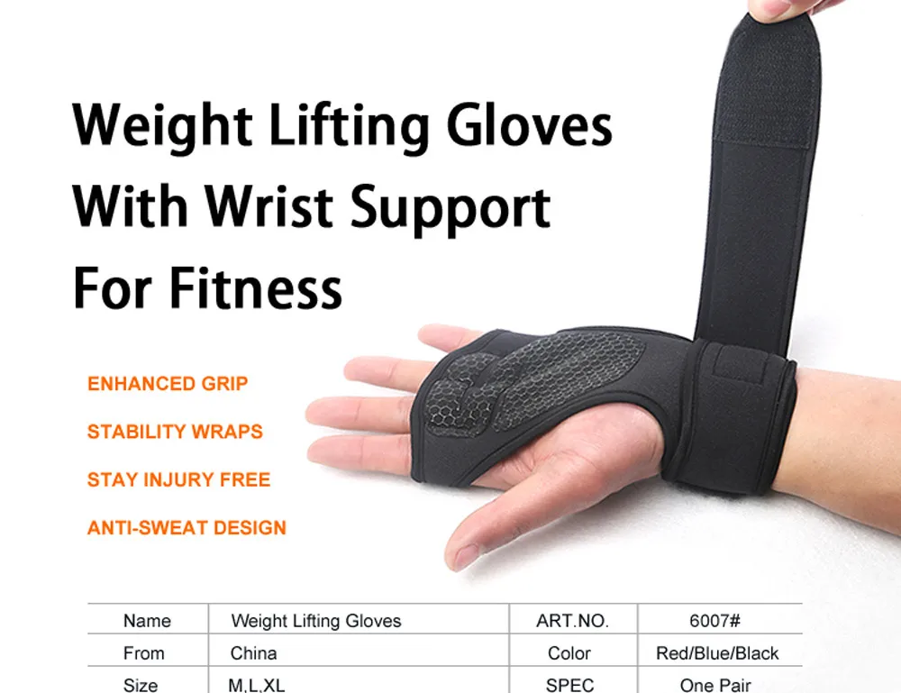 Unisex Gym Gloves Heavyweight Sports Exercise Weight Lifting Gloves Body Building Training Sport Fitness Gloves