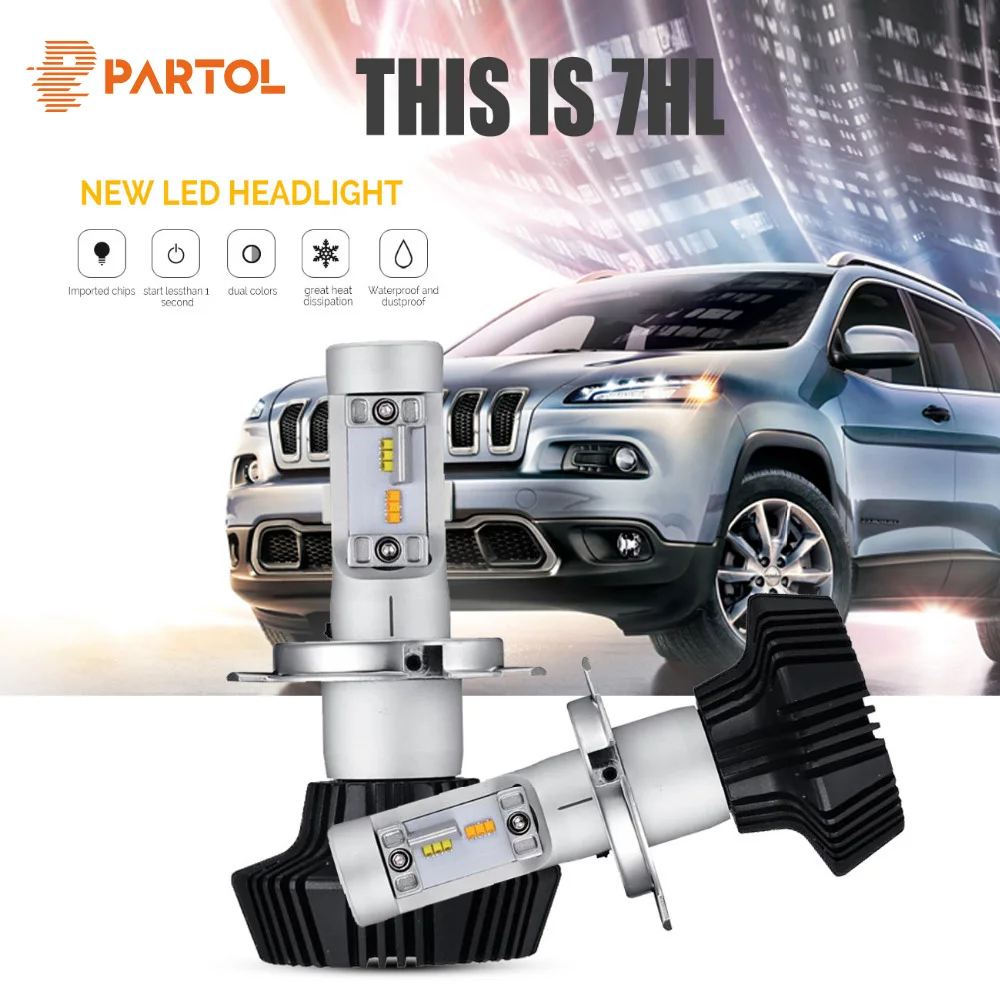 

Partol 7HL H4 H13 Hi-Lo H7 H11 9005 9006 Single Beam 50W LED Car Headlight Bulb Auto Light Lamps Yellow White Light 3000K 6500K