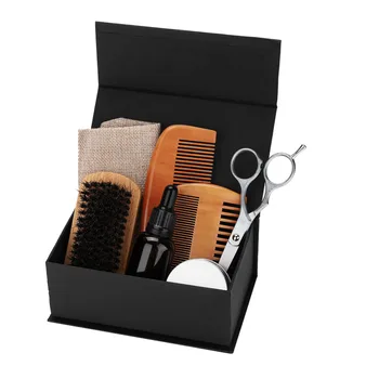 

Beard Care Shave Set With Bread Oil/Balm/Brush/Comb/Scissors And Bag Kits Shaping Mustache Moisturizing Trimming Beard Care Sets