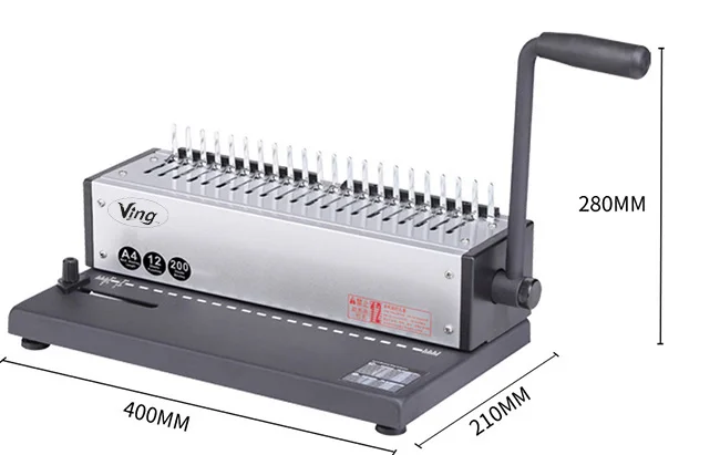 Регулируемое руководство 1-21 отверстие 200 листов гребень для бумаги Дырокол связующий переплет машина отчет документов офис