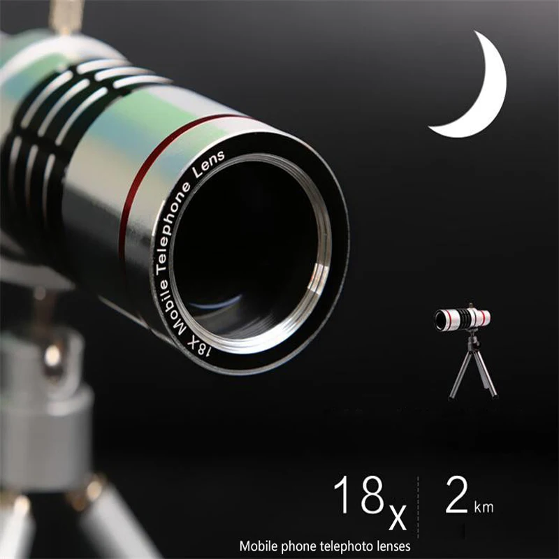 imágenes para 2017 Lentes de Cámara Del Teléfono Kit 18x Zoom Óptico Telescopio Lente Telefoto para HUAWEI P9 P10 PLUS Honor 8 9 mate9 Con Trípode Clips imágenes para 2017 Lentes de Cámara Del Teléfono Kit 18x Zoom Óptico Telescopio Lente Telefoto para HUAWEI P9 P10 PLUS Honor 8 9 mate9 Con Trípode Clips