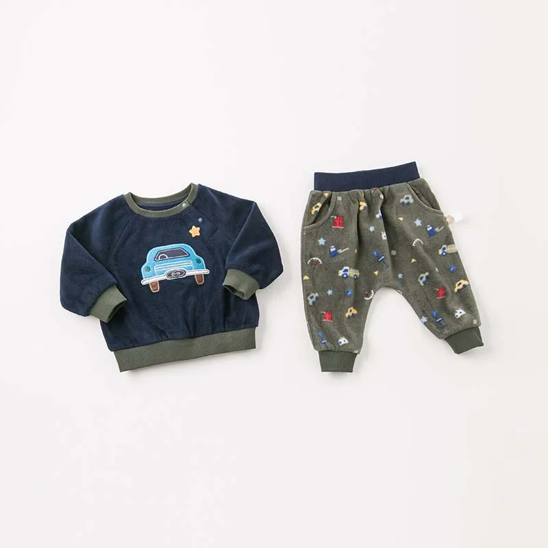 DBW8198 dave bella/осенние комплекты одежды с длинными рукавами для маленьких мальчиков Детский топ+ штаны, комплект из 2 предметов Детские костюмы высокого качества