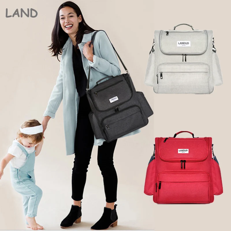 

LAND Diaper Bag Large Capacity Nappy Bag Fashion Maternity Mommy Bag mochila maternal Bag For Stroller