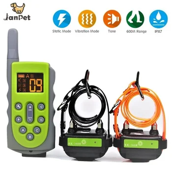 

JanPet Electric Training Collars Pet Dog Training Collar Rechargeable Waterproof LCD 600M Remote Anti Bark For 1 or 2 or 3 Dogs