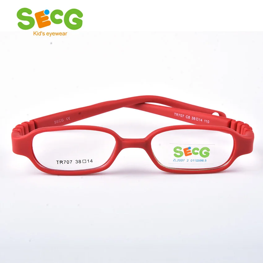 SECG Твердые сверхлегкие оптические Близорукость оправа для детских очков Силиконовые Мягкие гибкие детские очки защитные детские очки - Цвет оправы: C8