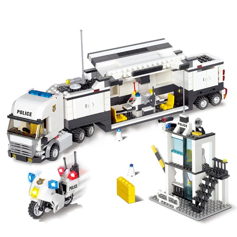 

6727 City Street Police Station Car Truck Building Blocks Bricks Educational Toys For Children Gift Christmas Legoings 511Pcs