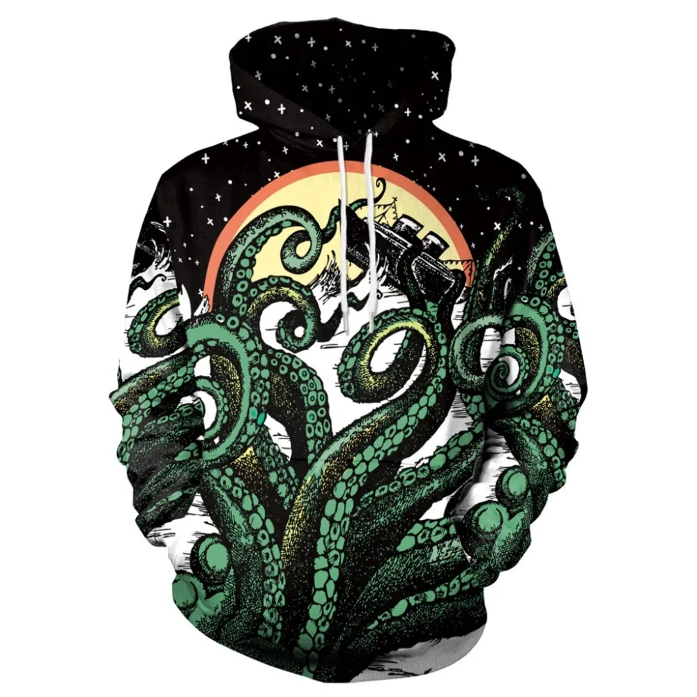 

Octopus 3D Print Hoodie Sweatshirt Men Women Animal Streetwear Pullover