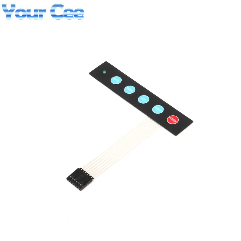 1x5 5 Key Matrix Membrane Switch Keyboard Control Panel Display Switch with LED 5Keys (2)