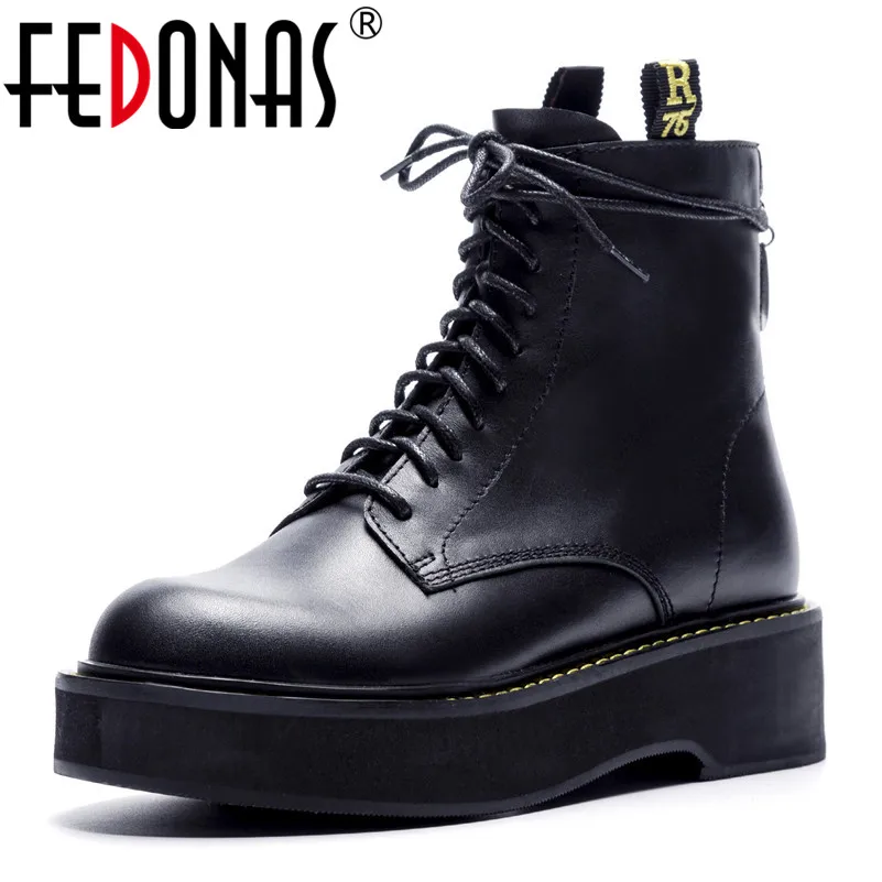 

FEDONAS Brand Ankle Boots Round Toe Autumn Winter Casual Shoes Woman Zipper Platforms Short Punk Party Club Boots Ladies Boots