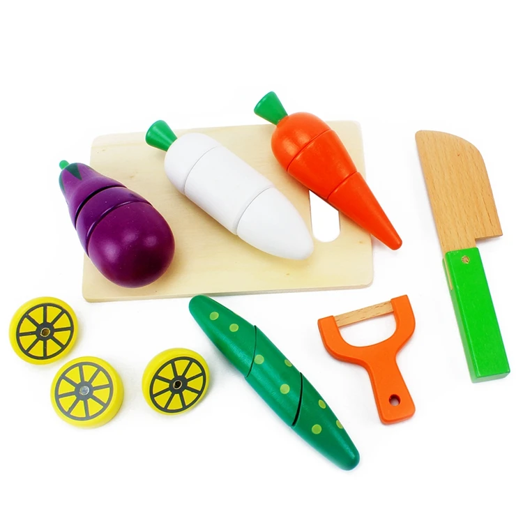 Детское дерево ролевые игровой кухонный набор игрушки Моделирование резки фруктов/овощей/деревянный нож с деревянной коробке играть детская деревянная игрушка Младенец