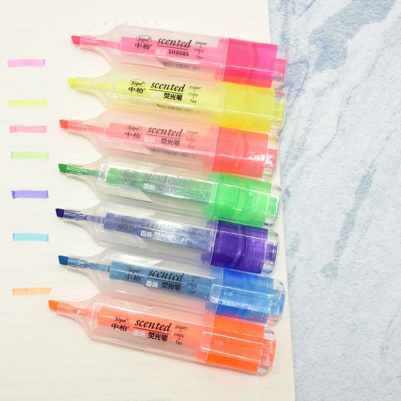 7 цветов/коробка, креативный маркер для хайлайтера, милый, кавайный, граффити, полный фруктов, маркер, ручка для студентов, Обучающие канцелярские принадлежности