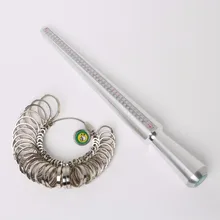 1 Набор Серебряных колец размер r размер пальца ювелирные изделия измерительная палка металлический палец кольцо Калибр Набор оправки размер США ювелирные изделия инструмент оборудование