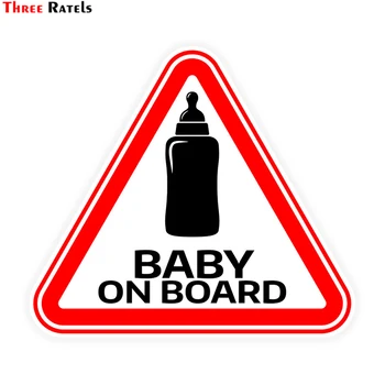 

Three Ratels LCS330# 13.5x12cm Baby on Board colorful car sticker funny car stickers styling removable decal