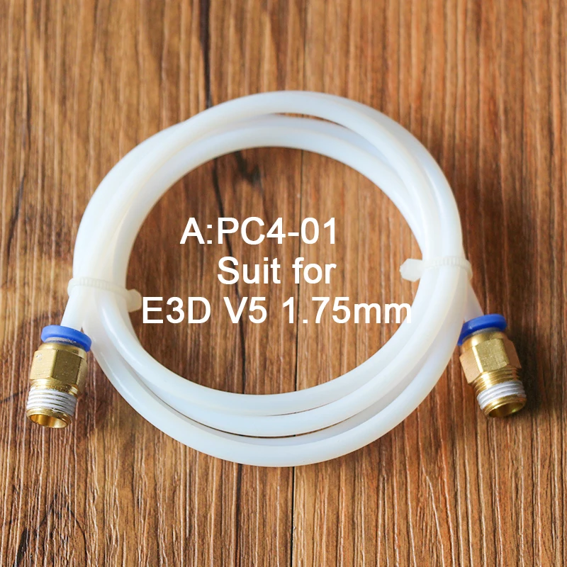 Горячая 1 м тефлоновая трубка PTFE+ PC4-M6/PC4-01 фитинг j-головка hotend RepRap росток Боуден экструдер для нити 1,75 мм ID 2 мм OD 4 мм