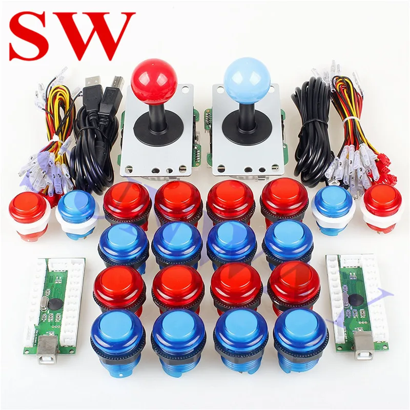 

DIY Arcade Set Kits Replacement Parts USB Controller Joystick + 20PCS X LED Push Button set 2 Player for Arcade Machine Parts