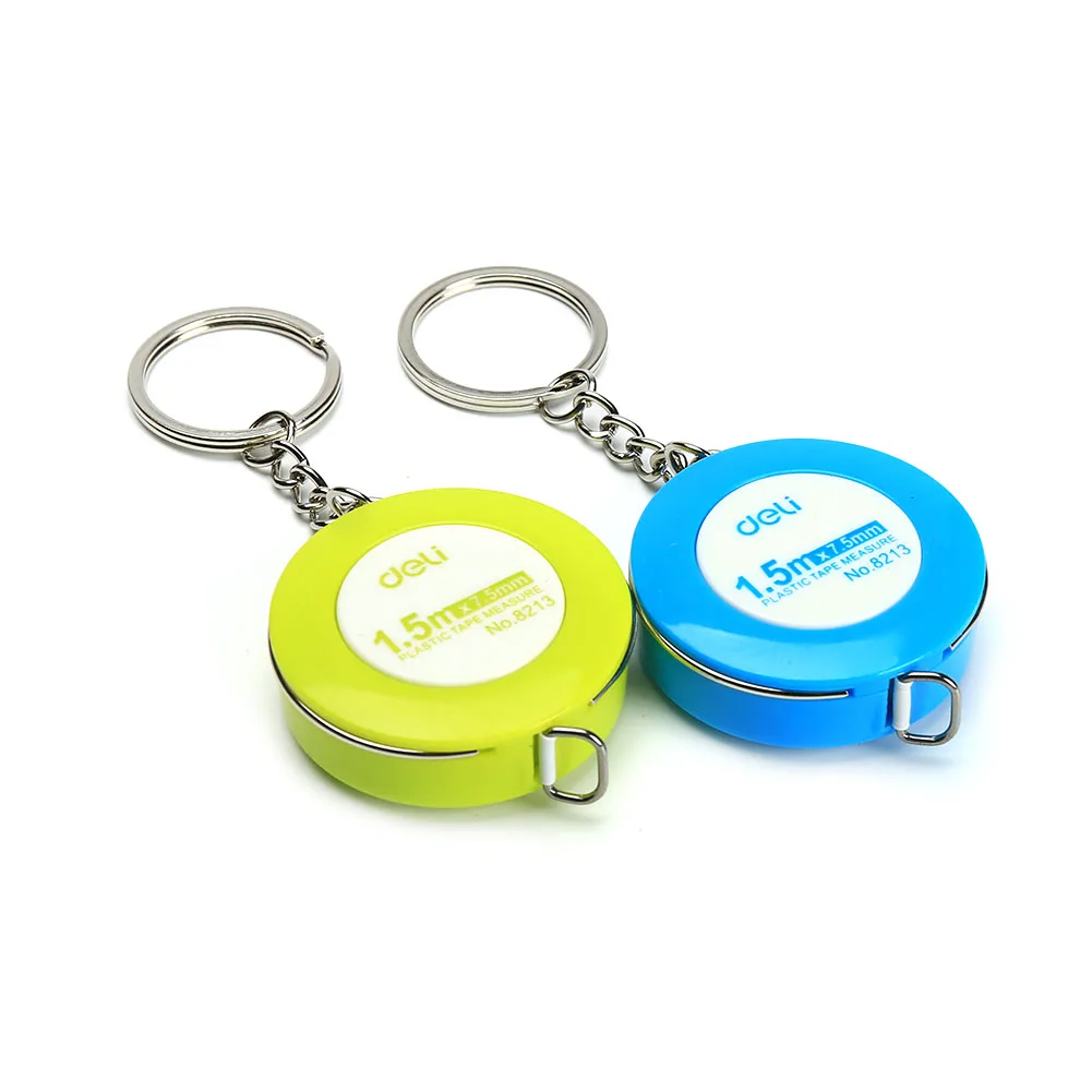 

Hot Portable Retractable Ruler Centimeter/Inch Plastic Key Chain Tape Measures Random Color Freeshipping