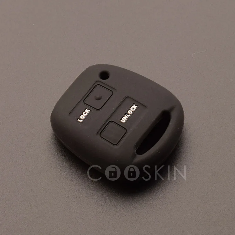 Силиконовые ключа автомобиля чехол shell для TOYOTA CAMRY RAV4 PRADO COROLLA AVENSIS LAND CRUISER Yaris 2 кнопки ключ 100 шт./лот - Название цвета: 100 Black