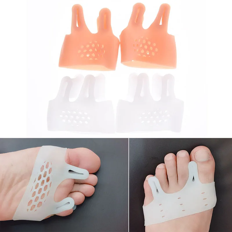 1pair=2pcs Hallux valgus Orthotics,Silicone Toes Separator The big Toe Bunion Corrector,Foot Daily Use Care Tool Orthopedic pad