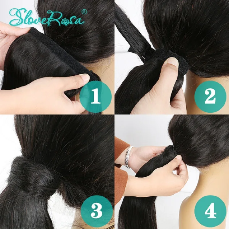Кудрявые вьющиеся хвосты бразильские волосы для женщин натуральный черный цвет 150 г Remy человеческие хвосты на заколке-в Slove Rose