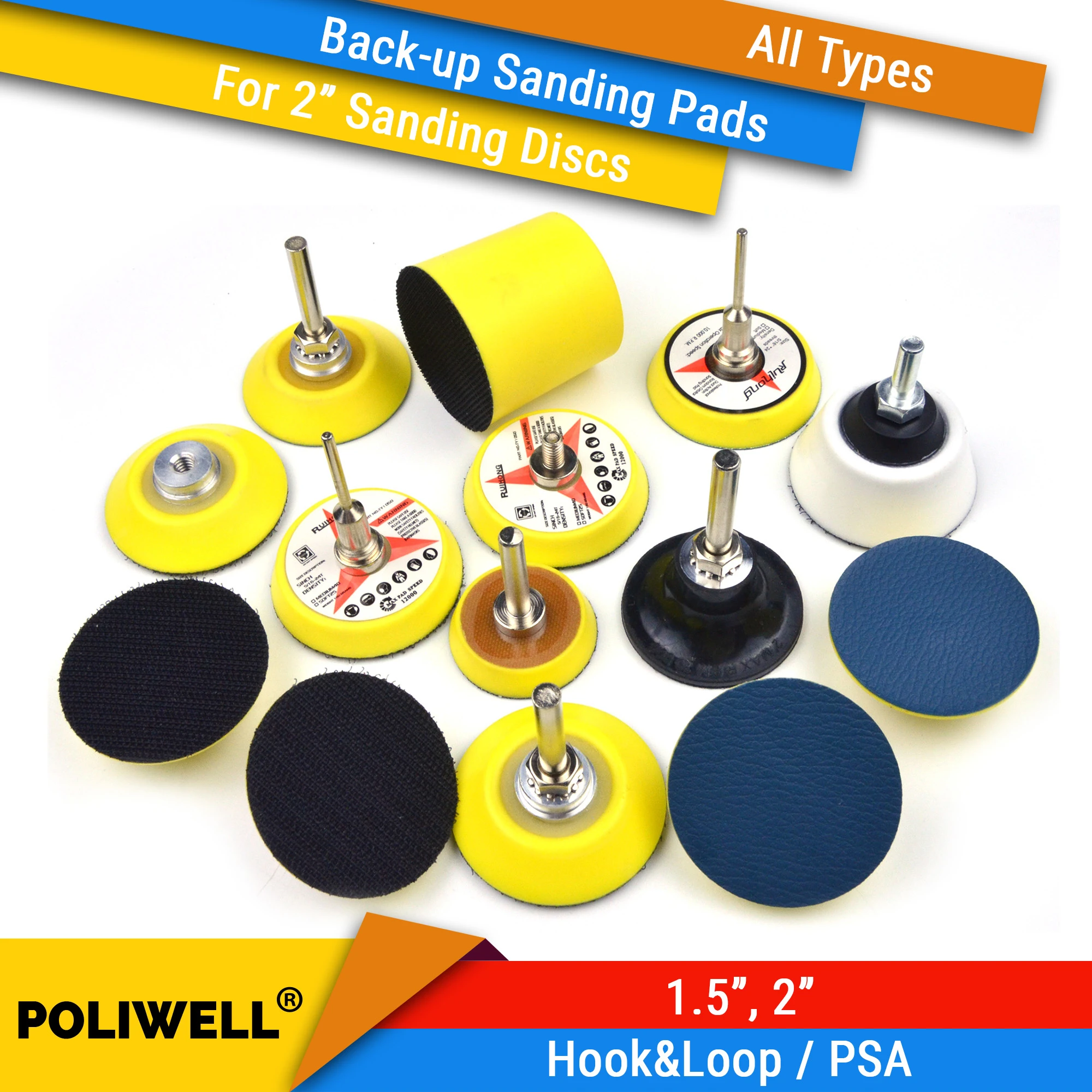 1.5/2 Inch All Types Back up Sanding Pads for Abrasive Sandpaper