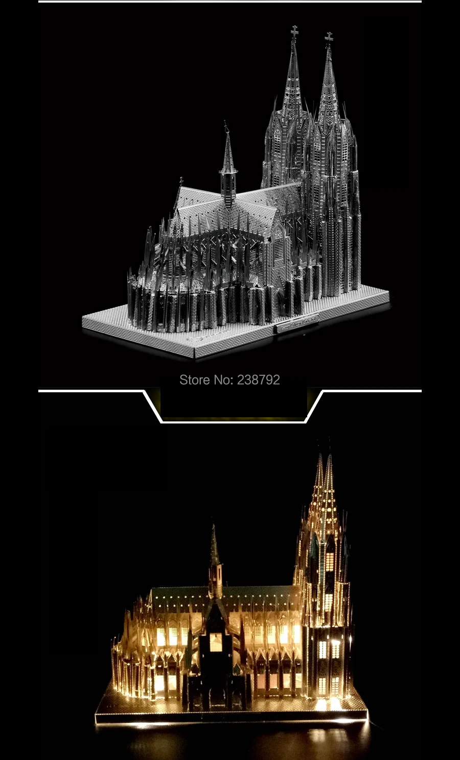 3D металлическая головоломка Кёльнский собор строительные модели наборы DIY Миниатюрные 3D лазерная резка собрать головоломки игрушки для детей и взрослых