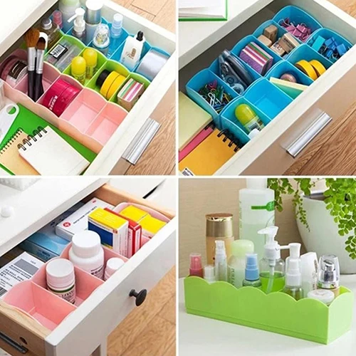 5 Compartment plastic box Socks Underwear Bra Tie Drawer Storage Box Clothes Organizer Case storage box organizer metal box