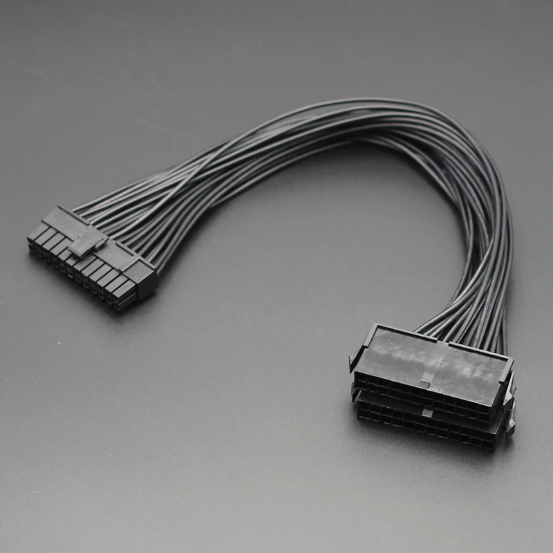 Dual PSU Power Supply 24Pin ATX Motherboard Mainboard Adapter 24PIN Connector Cable Mining Extension Cable