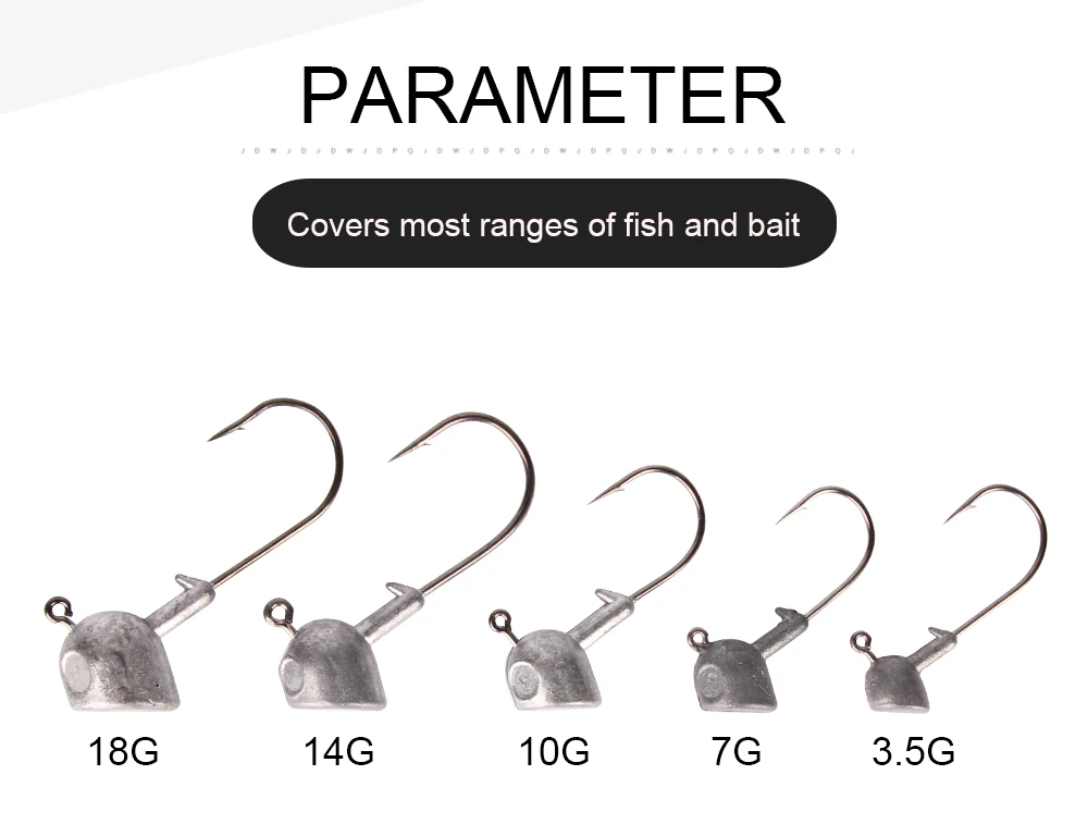 Spinpoler Ultrahead Jig Fishing Hook 3.5g 7g 10g 14g 18g Jigging Hooks For Soft Shad Lure Carbon Steel Fishhooks  (5)