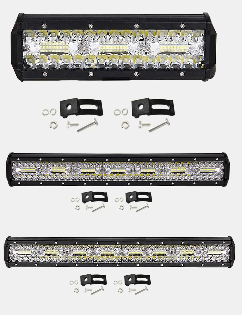 3-мя рядами красивых светодиодный бар 4-23 дюймов светодиодный светильник панели 60 Вт-480 Вт светодиодный рабочий светильник для автомобиля Трактор Лодка 4x4 грузовик внедорожник ATV дальнего света 12V 24V