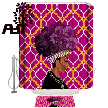 

Art Store Moroccan Pattern African Women Shower Curtain Doormat Sets Bathroom Accessory Sets Bathroom Decor Set Waterproof