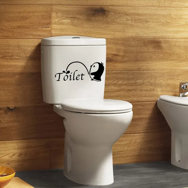 Little penguin toilet decorative sticker bathroom wall decoration ... Little penguin toilet decorative sticker bathroom wall decoration ...