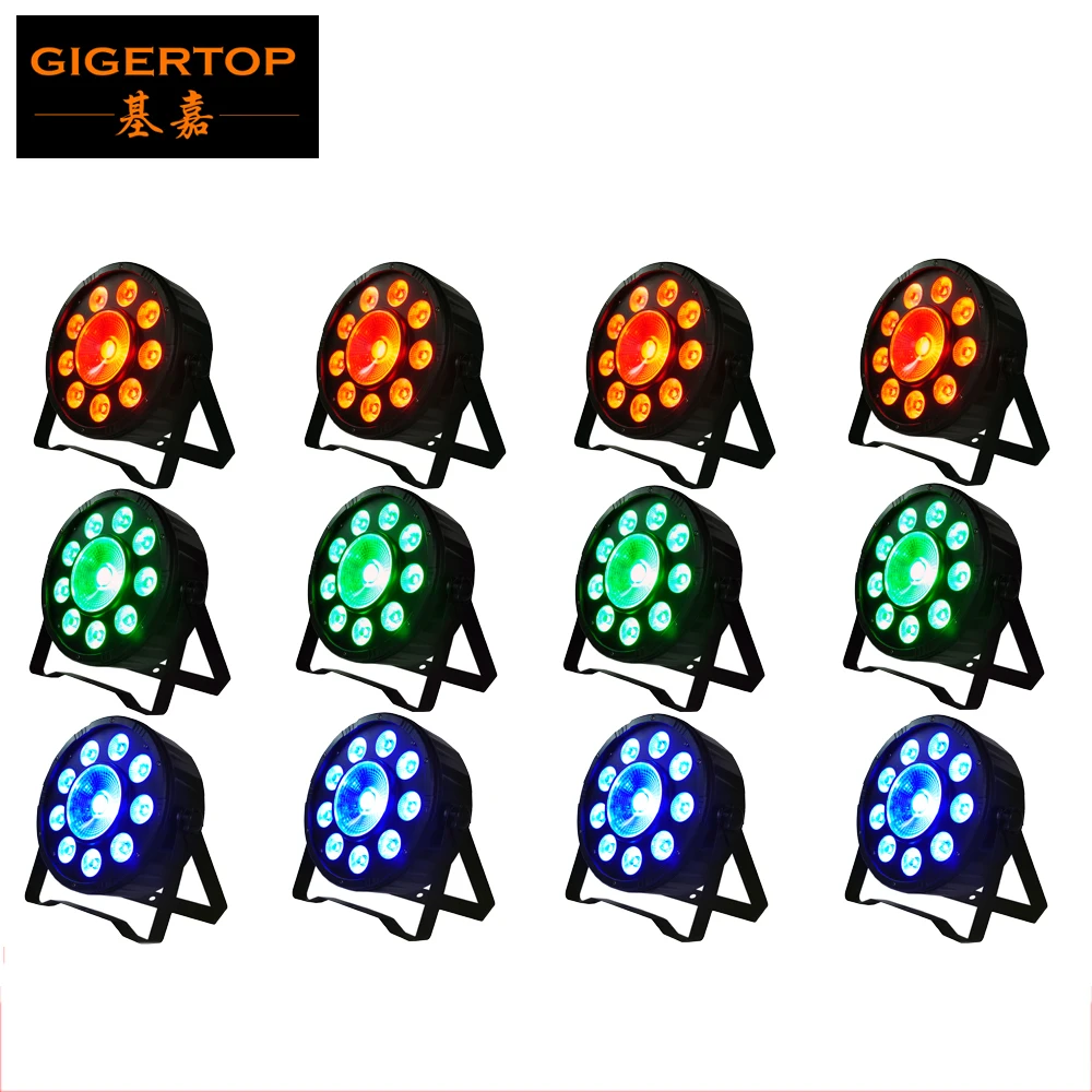 Freeshipping 12XLOT American DJ Flat Par Tri 9+1 Digit PAR Light Tri Color RGB Low Profile 9x3w 1x30w slim LED Par Can Washer