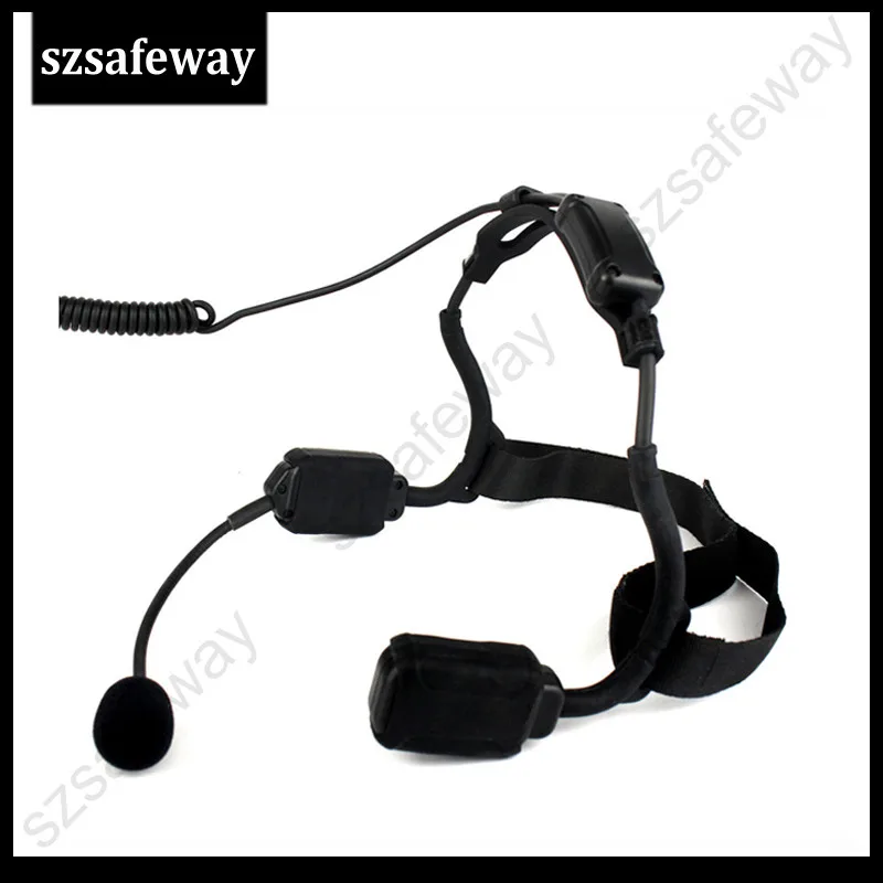 Military Bone Conduction Tactical Headphone Headset with boom mic for Kenwood two way radio 4
