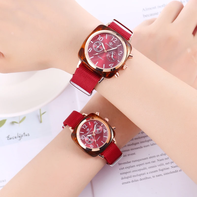 

Couple watch quality quartz watches men women's Dial Clock Nylon bracelet WristWatch couple watches for lovers sevgili saati