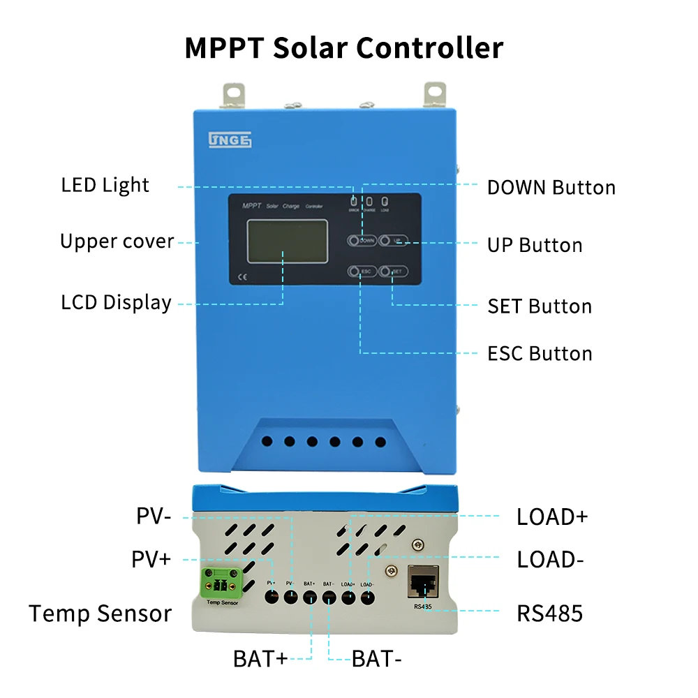 12V 24V 48V MPPT Контроллер заряда для фотоэлектрических систем цифровой Панели солнечные Батарея зарядки Регулятор ЖК-дисплей Дисплей JN-MPPT-AL(50A