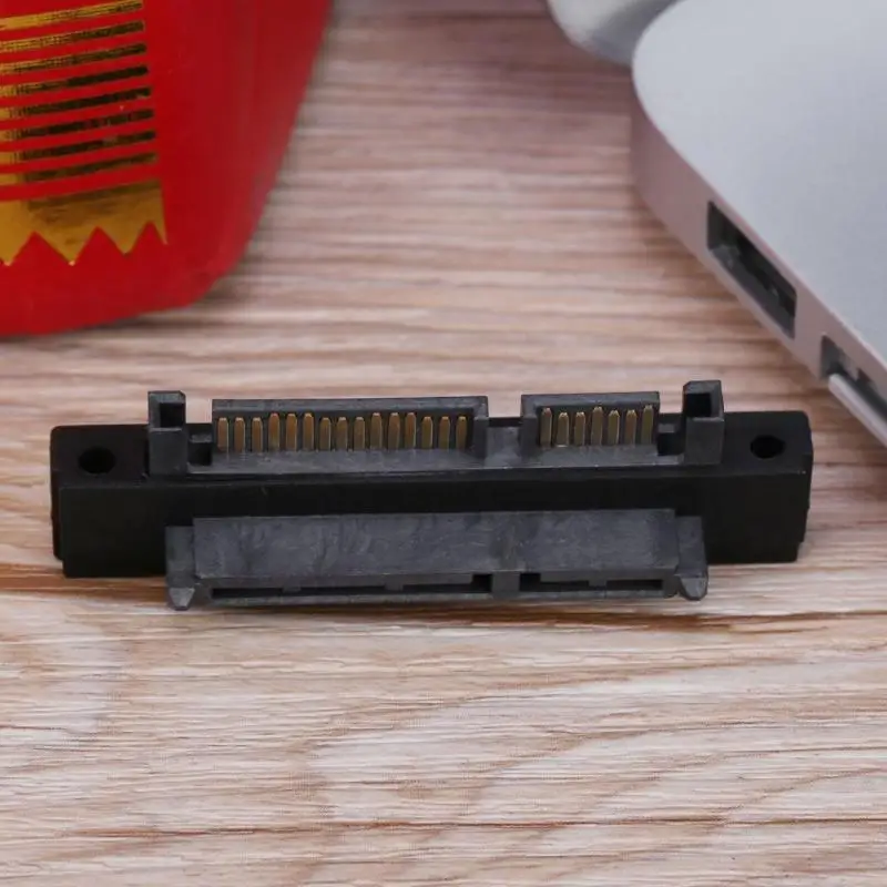 Высокая скорость 500 Мбит/с 90 градусов 7 + 15pin SATA папа к женскому порту конвертер