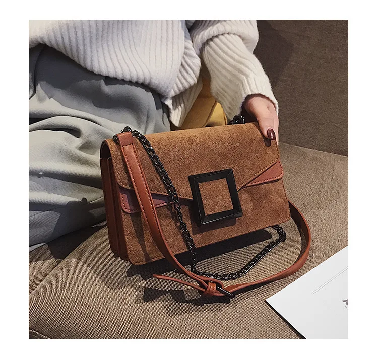 Модная женская квадратная сумка в стиле ретро, новинка, качественная матовая женская дизайнерская сумка из искусственной кожи, сумки на плечо с замком и цепочкой