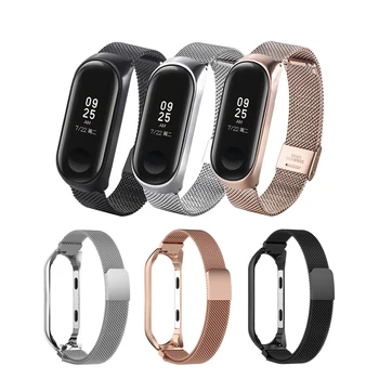 

For Mi Band 3 Bracelet Stainless Steel Milanese Magnetic Watch Strap for Xiaomi Mi Band 3 4 Wristband for Mi Band 4 Rose Gold