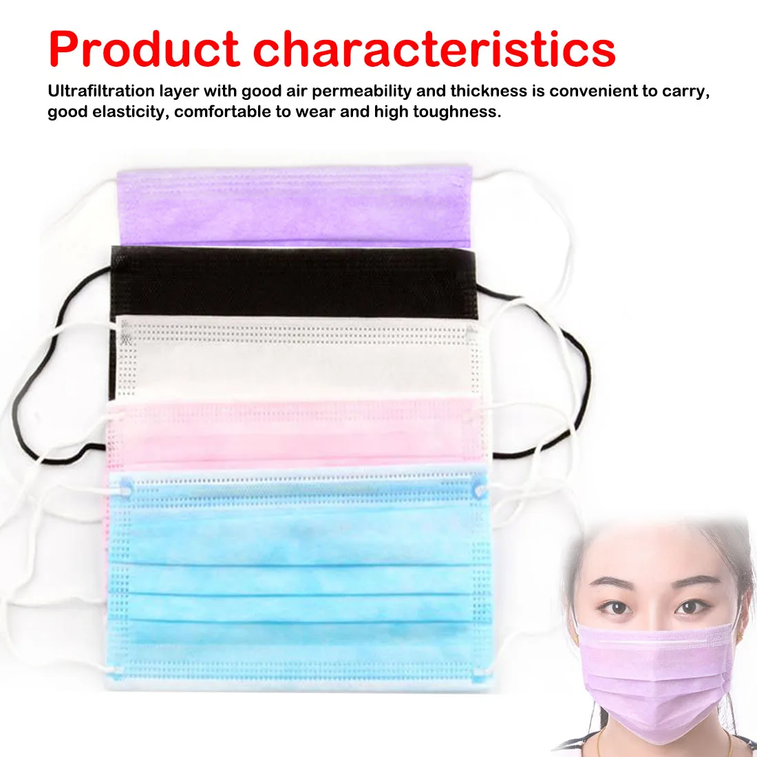 

Medical Salon Earloop Face Mouth Masks 20Pcs 3 Layers Dustproof Facial Protective Cover Masks Anti-Dust Disposable Surgical