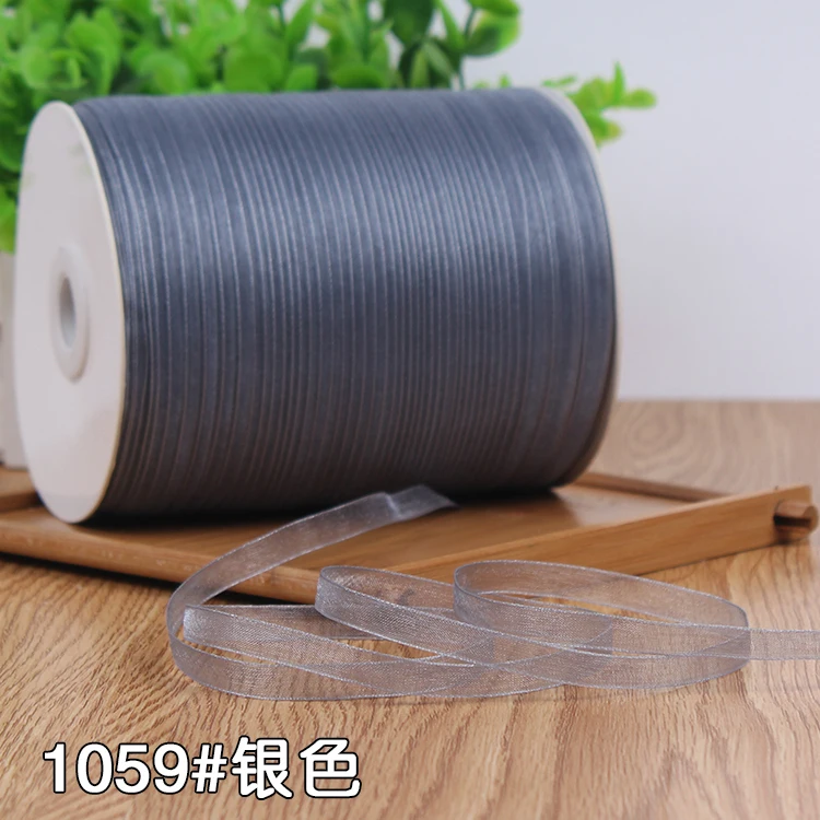 

6mm Silver Organza Ribbon 10 Meters/Lot Decorative Gift Packing Wedding Christmas Crafts Wrap Handmade DIY Material