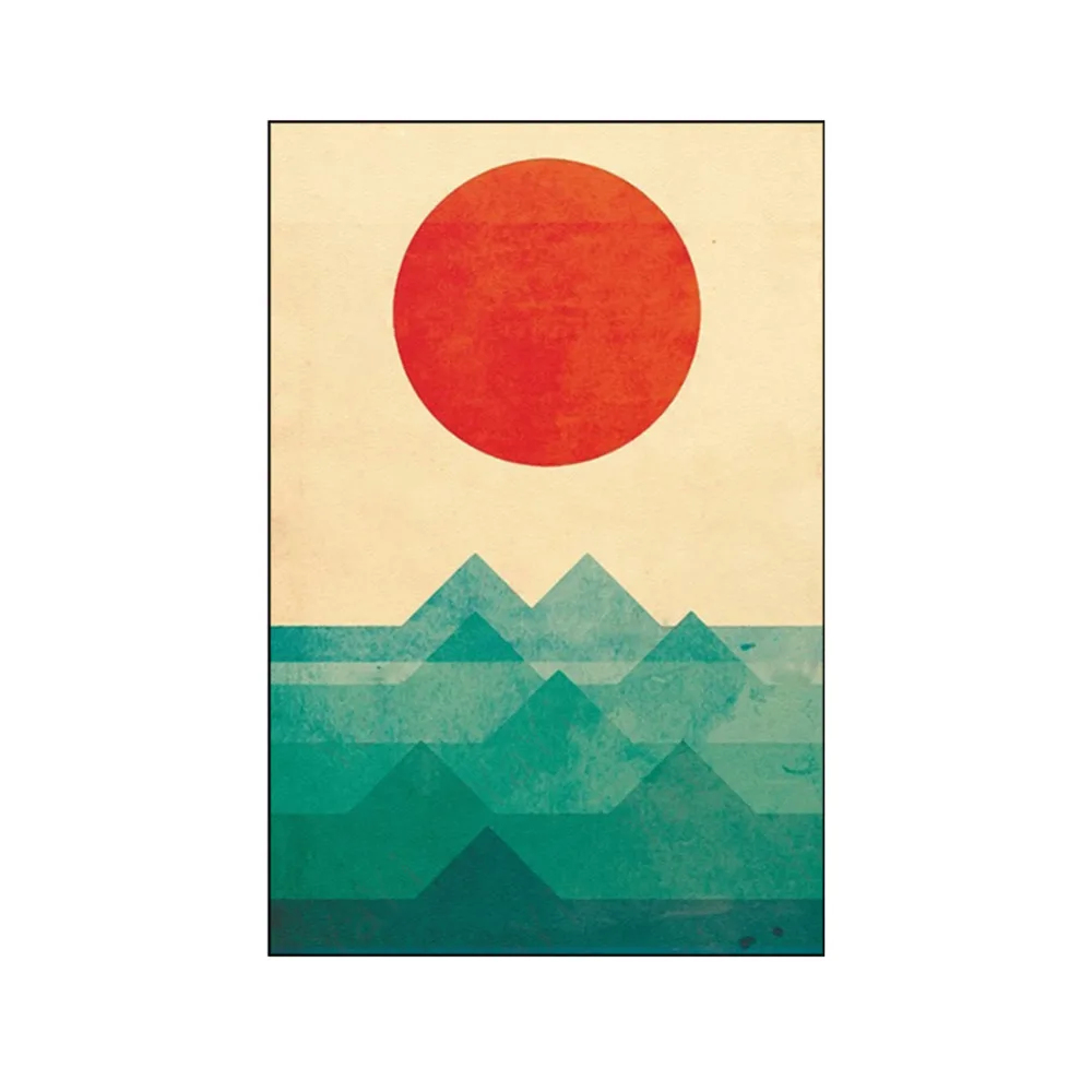 Абстрактная живопись печатных мультфильм защита от солнца Mountain Плакаты для гостиная спальня декор в северном стиле плакат не оформлена