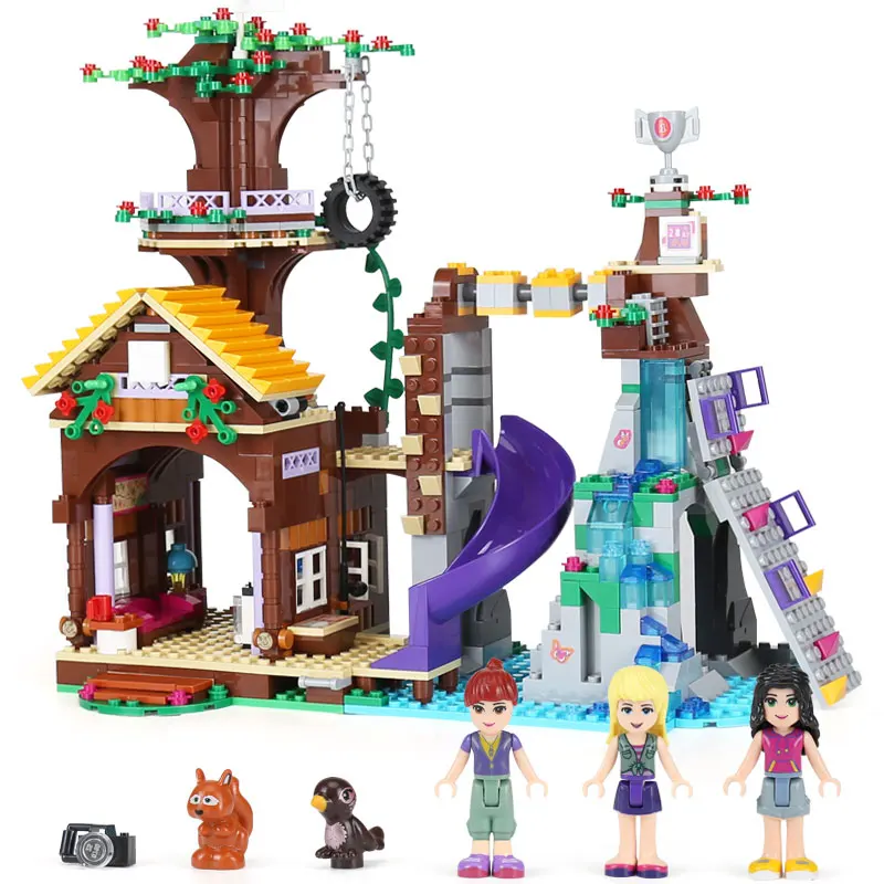 

New Lepin 01047 Girls Series The Adventure Camp Tree House Good Set Model Building Blocks Brick legoinglys 41122 As Gifts