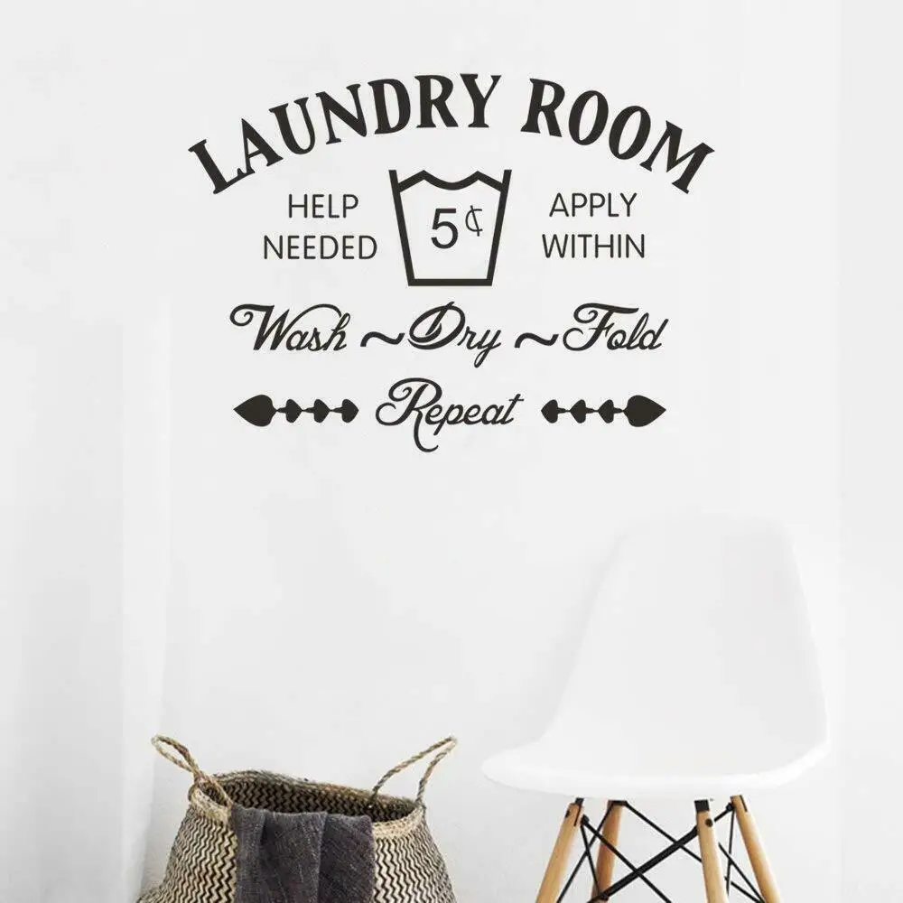 

Laundry Room Quote Wall Sticker Mural Hearts Home Decor Popular Vinyl Removable Art Decal Poster Decoration LW02-1