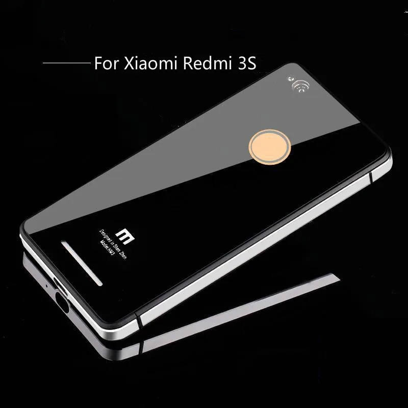 Для Xiaomi Redmi 3s Чехол, Роскошный Алюминиевый металлический каркас и закаленное стекло задняя крышка чехол для телефона Xiaomi Redmi 3s