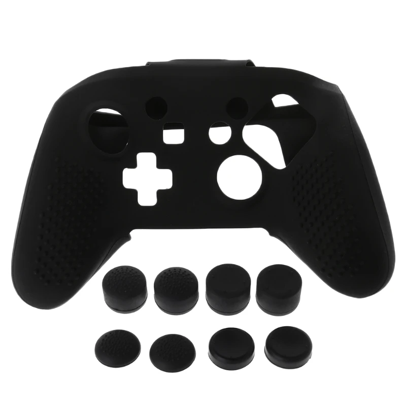 Силиконовый чехол для контроллера Switch Pro с Pro thumb grips - Цвет: Black