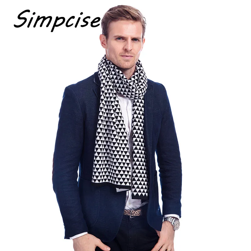 men's scarves & shawls Men's scarf New Fashion foulard homme Europe Winter knit Men Scarf Wrap Long Thick Warm Plaid Scarves Scarf male A3A18943 mens dress scarf