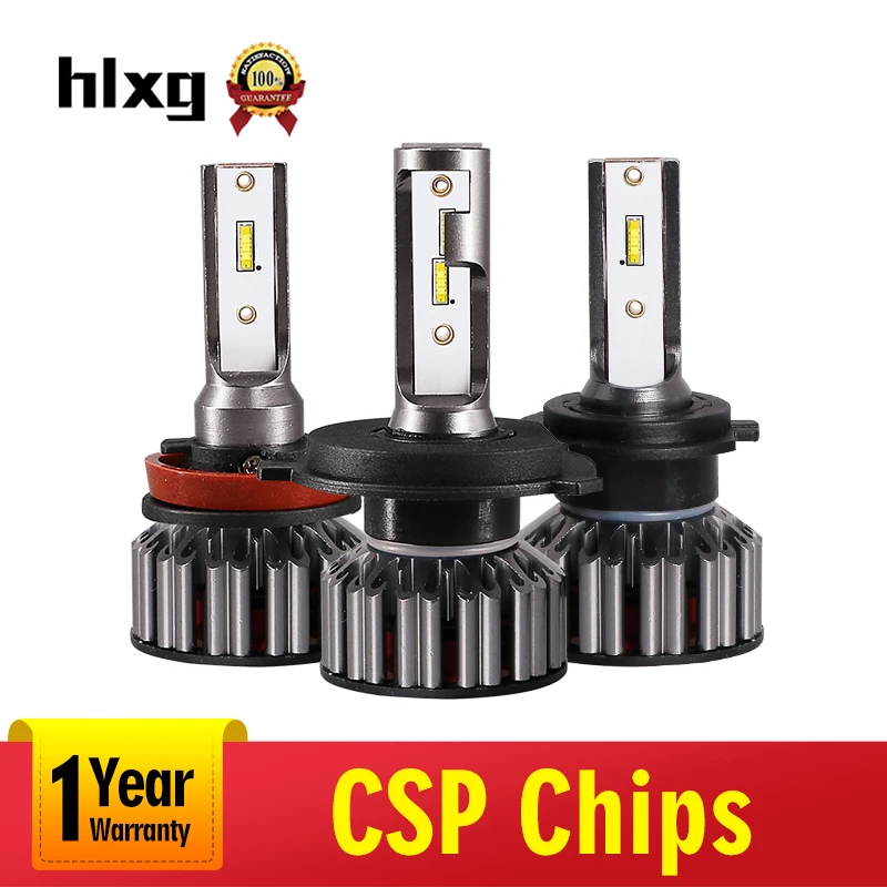

hlxg Mini H1 LED Automobiles H4 High Low Beam Car Light 72w/pair 8000LM H7 Led H3 12V 9005 9006 HB4 HB3 H11 H8 Headlamp 6000k