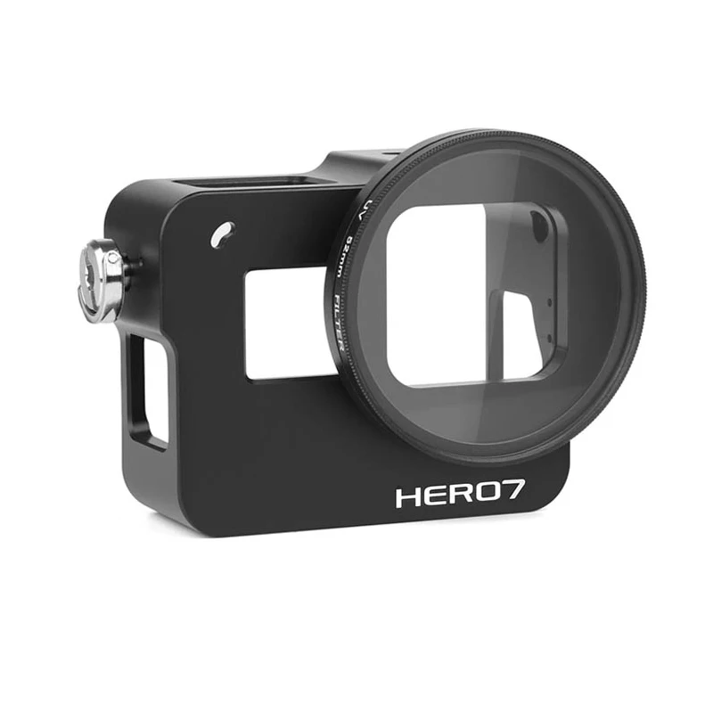 Защитный чехол для GoPro Hero 7 6 5 Black с УФ-объективом 52 мм для Go Pro Hero 7 6 Black аксессуар - Цвет: with Hero 7 Logo