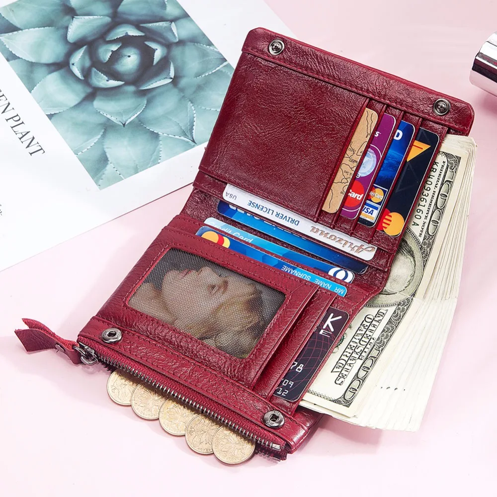 GZCZ роскошный короткий кошелек для женщин из натуральной кожи, Дамский маленький кошелек для монет, id держатель для карт, кошелек Portomonee для женщин