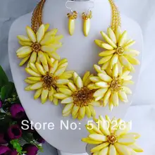 Последние Африканские модные ювелирные изделия набор жемчужный корпус цветок ожерелье LK-1024